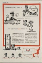 1947 Print Ad Esso Marine Products Vintage White Gasoline Pump East Coast - £13.43 GBP