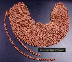 12 feet Copper pl 4x2.5mm DAPPED cable link bead chain 10 links in PCH046C - $5.89