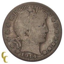 1914 Silver Barber Half Dollar 50C (Good, G Condition) Full Rims! - $3,062.86 MXN