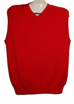 BLUE Inc Braided Design Red Men&#39;s Cotton Sweater Vest Size  L NEW - £23.85 GBP