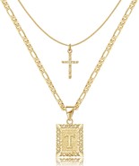 Gold Layered Initial (T) Cross Necklace - £25.50 GBP