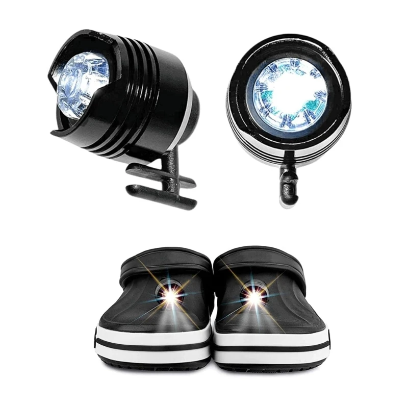 2Pcs Waterproof LED Clogs Shoes Light for Headlights Croc, Outdoors Dog Walking, - £13.01 GBP