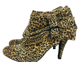 Forever 21 Leopard Print Zip Bootie Shoe 8 M Pump Stiletto Buckle  - £31.84 GBP