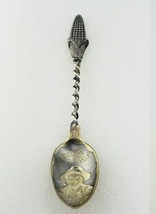 ANTIQUE Corn All the way from the Pike Joe Bowers Sterling Silver Souvenir Spoon - $174.71 CAD