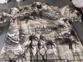 Vintage Royal Creations Hawaiian Button Down Shirt XL Tiki Men Palm Tree... - £18.50 GBP