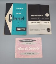 1958 CHEVROLET GUIDE TO YOUR NEW OWNER&#39;S MANUAL BOOK CONVERTIBLE MOTOROL... - $19.34