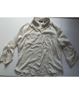 New York &amp; Company Long Sleeve Beige Shirt XL, Polyester - $11.88