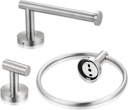 Bathroom Hardware Set 3 Piece-Robe Hook, Hand Towel Holder And Toilet Pa... - £27.29 GBP