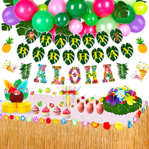 Tropical Luau Party Decorations - 122Pcs Hawaiian Beach Theme Party Favors - £10.59 GBP
