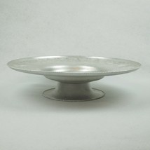 Vintage MCM Hammered Aluminum Rotating Lazy Susan Serving Tray Floral 14.5&quot; RARE - £23.83 GBP