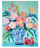 Original 100% Hand-Painted Floral Oil Paintings Stretched and Framed Can... - £55.32 GBP+