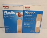 (2) CVS Health Plastic Adhesive Bandages-60ct. Each-All One Size 120 Total - $7.90
