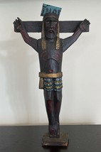 Vintage Hand Carved Wood and Hand Painted Jesus Christ Crucifix - £97.31 GBP