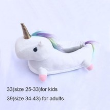 2021 Winter Rainbow Unicorn Slippers lovely cute Home Indoor Slippers Toddler Ki - £20.62 GBP