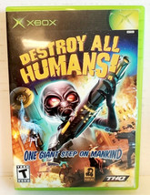 Destroy All Humans! Microsoft Original Xbox 2005 Video Game black label thq - £9.56 GBP