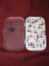 Lot of Assorted Fly Fishing Flies in Fly Box - £23.29 GBP