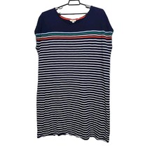 Boden Size 18L Paulina Jersey Dress Navy Striped Short Sleeve - £22.37 GBP