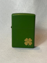 2015 Zippo Lighter Shamrock Green Painted Brass Bradford PA Mismatch Insert - $29.65