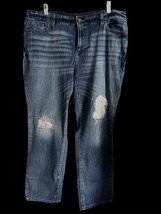 Time And Tru Patch 5 Pocket Women&#39;s Size 14 Medium Wash Blue Denim Jean EUC - $183.77 MXN