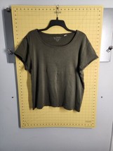 Chicos Womens Shirt Green Pullover Top Short Sleeve Size 3 or XL 16 - £15.56 GBP