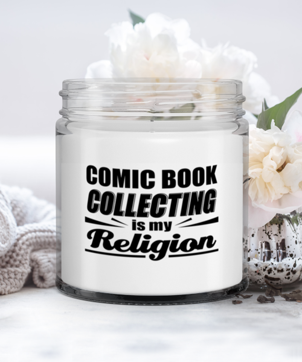 Comic Book Collector Candle - Is My Religion - Funny 9 oz Hand Poured Birthday