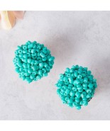 Throw the Confetti Stud Earrings Turquoise - $13.86