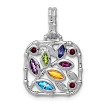 Silver  Multi Gemstone Pendant QP4555RB - £62.63 GBP