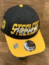 ~NEW~Pittsburgh Steelers New Era 2022 NFL Draft 9FORTY Adjustable Hat Black - £15.63 GBP