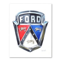 Signed VINTAGE FORD BADGE Poster Print Wall Art 11x14 Unframed - $449.81 MXN