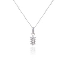 Natural Diamond Pendant, Solid 925 Sterling Silver Pendant,April Birthstone Pend - £154.44 GBP