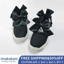 imakokoni original design black autumn velcro mid-heel pure color muffin bottom  - £59.71 GBP