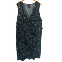 Lane Bryant Wrap Midi Dress Size 22/24 Bodycon Black Blue Boho Beach Goi... - $520.61 MXN
