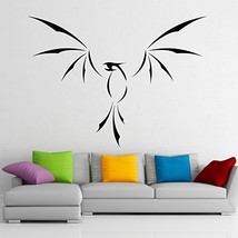 ( 31&#39;&#39; x 23&#39;&#39;) Vinyl Wall Decal Phoenix With Open Wings / Fire Bird Art Decor Ho - £23.13 GBP