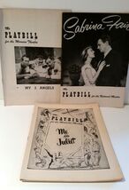 Vtg 1953 LOT OF 3 PLAYBILLS Sabrina Fair , My 3 Angels , Me &amp; Juliet - $8.00
