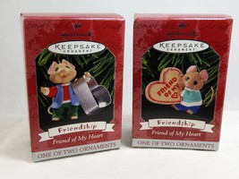 1998 Hallmark Ornament Friendship Friend of My Heart Set of 2 Cookie Cutter NEW - £13.58 GBP