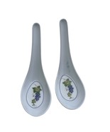 Melamine Asian White Ceramic Soup Spoons With Grapevine Design Set - $11.52