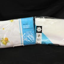 Vtg Fashion Manor Penneys Sheets Double Flat and Fitted Yellow Flowers and White - $29.39