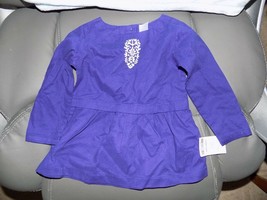 Carter’s Purple Long sleeve W/Embroidered White Flowers Shirt Size 18 Mo... - £10.50 GBP
