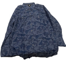 Rock &amp; Republic Mens Shirt 2XLT Blue Camouflage 100% Cotton Long Sleeve Big&amp;Tall - £23.30 GBP