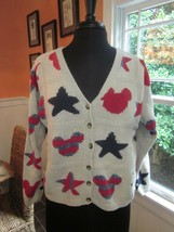 WDW Walt Disney World Mickey Mouse Red And Blue Mickey Cardigan Size Ext... - £63.38 GBP