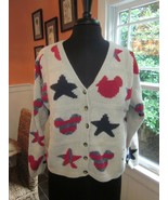 WDW Walt Disney World Mickey Mouse Red And Blue Mickey Cardigan Size Ext... - £62.68 GBP