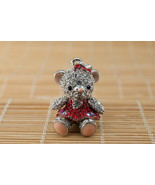 Crossfor Teddy Bear Clear Red Crystal Necklace Girl Teddy-04RE Japan - £63.58 GBP