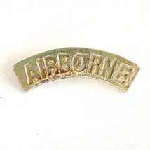 Vintage US Army Airborne Tab Silver Tone Lapel Pin 1.2” - $8.99