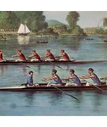 Vintage 1957 Currier &amp; Ives Lithograph Four Oared Shell Race Calendar Au... - $919.92 MXN