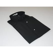Men's Tuxedo shirt By CLASSIX Wing Tip Formal Plain Front After Six M14 Black image 3