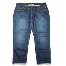 Old Navy Womens 12 Boyfriend Dark Wash Cuffed Denim Blue Jeans - $15.99