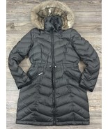 Dawn Levy Black Down Puffer Coat Jacket Size Medium Faux Fur Hood ~READ ... - £50.73 GBP