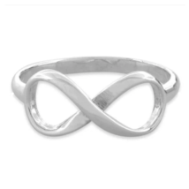 Infinity Symbol Ring Size 10 Solid 925 Sterling Silver - £12.62 GBP