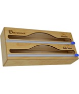 Foil &amp; Plastic Wrap Organizer  2 in 1 Wooden Plastic Wrap Dispenser w Cu... - $37.04 CAD