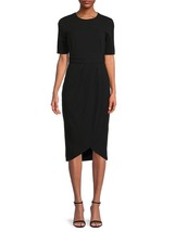 New Calvin Klein Black Midi Pleated Career Sheath Dress Size 6 $134 - £58.81 GBP